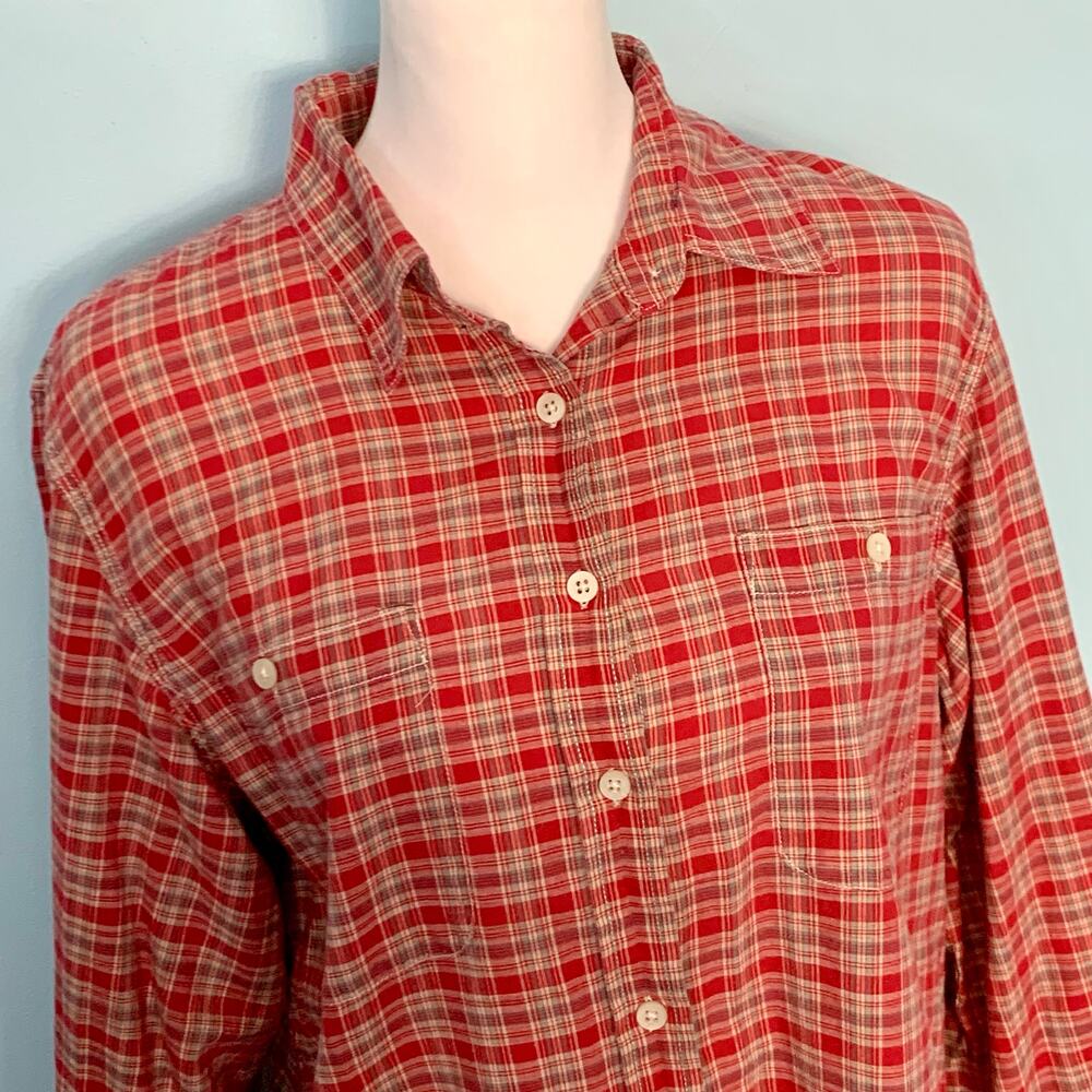 Lauren Jeans Co. Red and Green Plaid Button Down Shirt Size XL - Picture 2 of 8